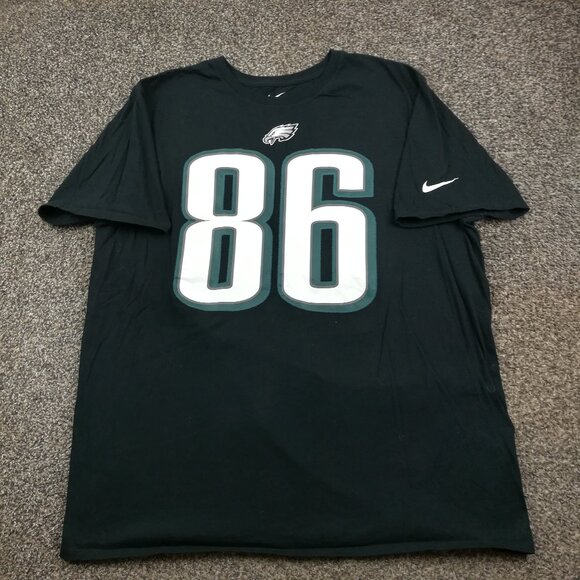 Philadelphia Eagles Zach Ertz T-Shirt Jersey Nike Black Mens 2XL Slim Fit - Picture 1 of 8